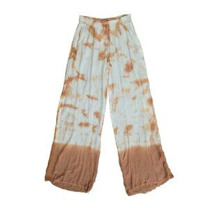 Kiwi & Punch Women's Medium Nude/White Tie Dye Casual Wide Leg Pants NWT